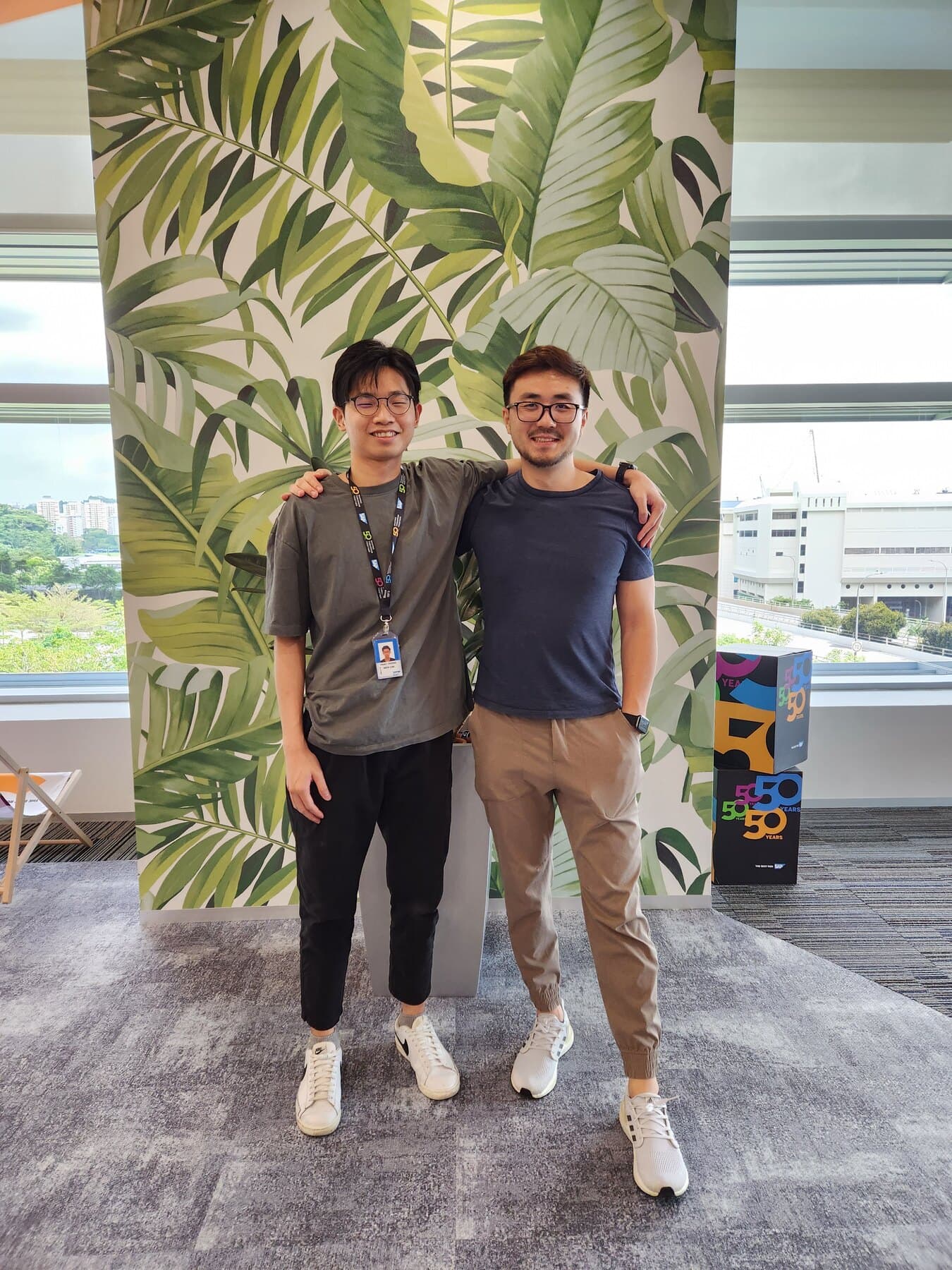 Traci with an SAP teammate at the office